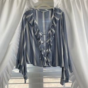 LIKE NEW AE Long Sleeve Lace Up Blouse!!
